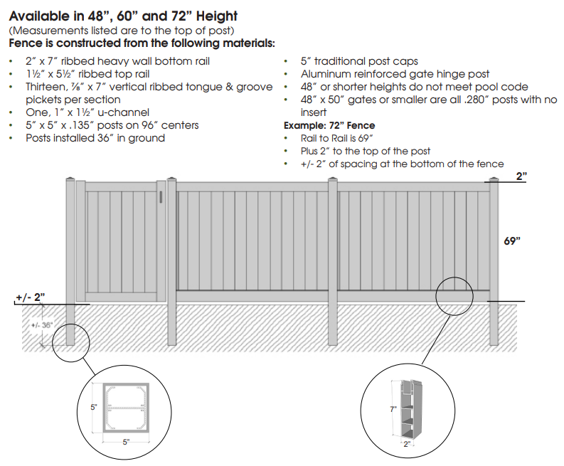 PVC Fence Panel 6x6 White