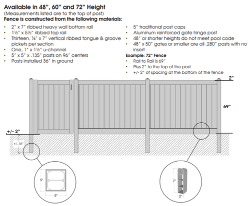 PVC Fence Panel 6x6 White